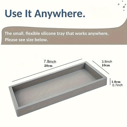 Elegant Silicone Vanity Tray - Perfect for Bathroom Countertop Organization, Jewelry & Decor Storage