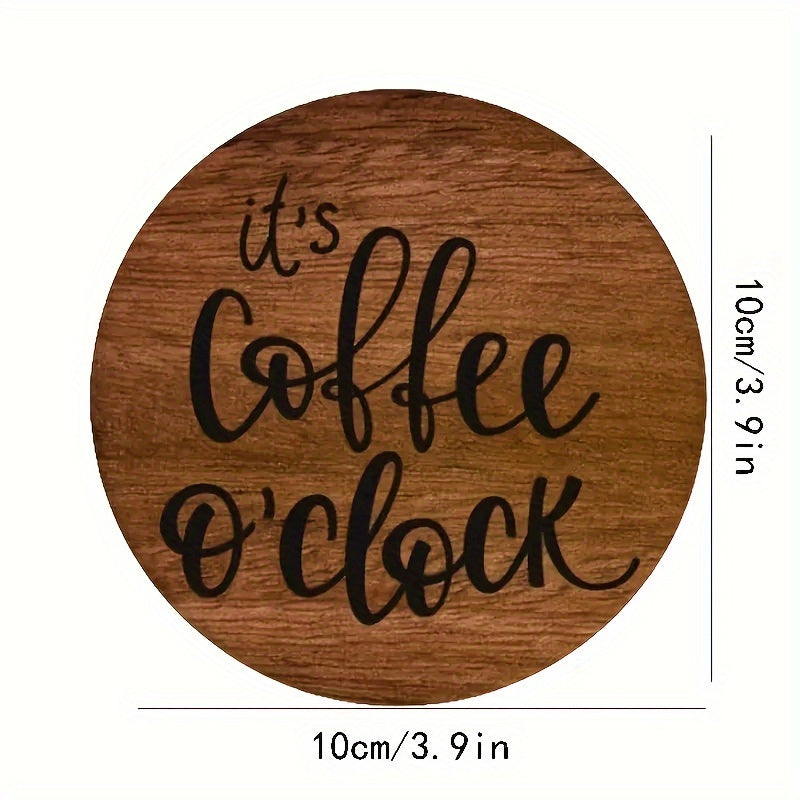 6pcs Set Solid Wood Coffee Coasters - Heat-Resistant, Decorative Table Mats For Mugs - Ideal For Cafes, Offices, Kitchens & Restaurants - Perfect Birthday Or Christmas Gift