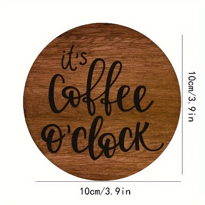 6pcs Set Solid Wood Coffee Coasters - Heat-Resistant, Decorative Table Mats For Mugs - Ideal For Cafes, Offices, Kitchens & Restaurants - Perfect Birthday Or Christmas Gift