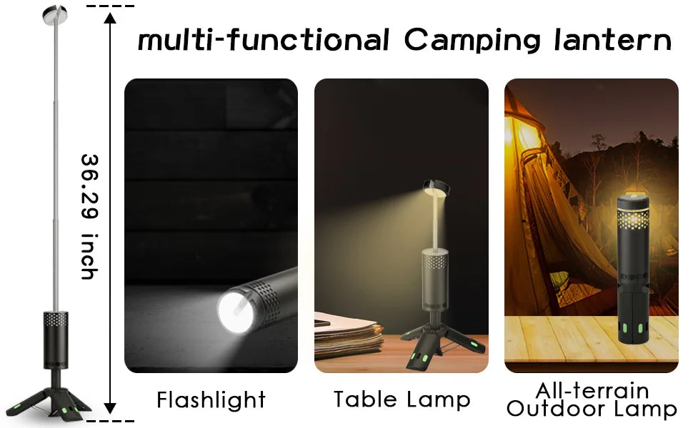 TREND_VOYAGE. Outdoor Camping Lamp USB Type C Camp Light Telescopic for Adventure, Hiking, Camping, Live Streaming Telescoping LED Lantern