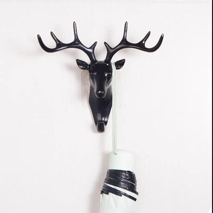 Fashion Cute Antler Hook Deer Head Key Holder Hanger Living Room Wall Decorative Ornament Home Decor Accessories