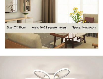 Modern LED Ceiling Lights Living room Bedroom 78W 72W 90W 120W Aluminum Boby Hanging Lamp LED Ceiling Mounted Home Decor Lights