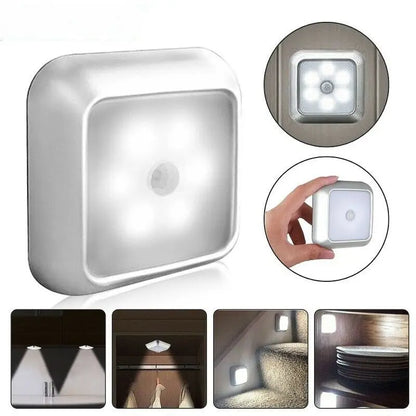 6 LED Night Light PIR Auto Motion Sensor Night Lamp For Children Living Room Bedroom Home Staircase Closet Night Light Lamp