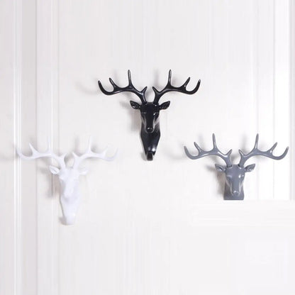 Fashion Cute Antler Hook Deer Head Key Holder Hanger Living Room Wall Decorative Ornament Home Decor Accessories