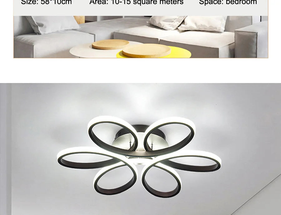 Modern LED Ceiling Lights Living room Bedroom 78W 72W 90W 120W Aluminum Boby Hanging Lamp LED Ceiling Mounted Home Decor Lights