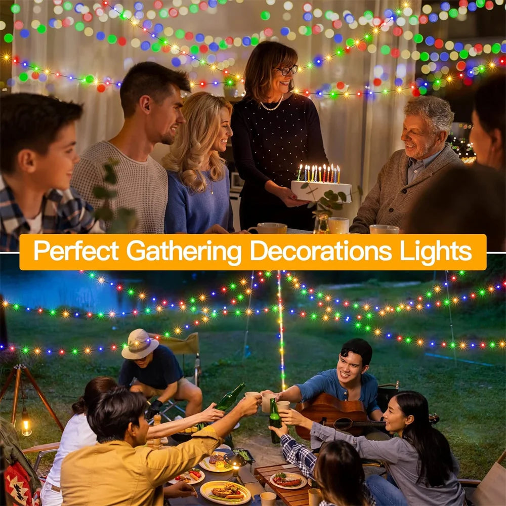 1PCS 500/1000LED Fairy String Lights Christmas Garland Outdoor Decor Lights Waterproof With Remote For Tree Street Wedding Party