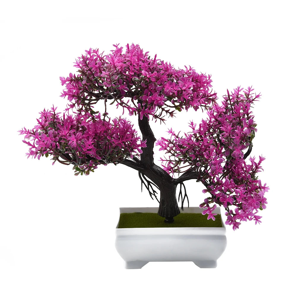 Artificial Plants Bonsai Small Tree Pot Fake Plant Flowers Potted Ornaments For Garden Decor Home Room Table Decor