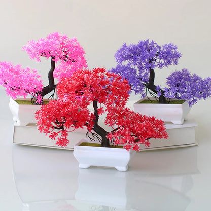 Simulated Plant Tree Bonsai Artificial Plastic Plants Flowers Potted Indoor Hotel Table Decoration Garden Arrangement Ornaments