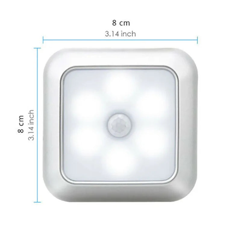 6 LED Night Light PIR Auto Motion Sensor Night Lamp For Children Living Room Bedroom Home Staircase Closet Night Light Lamp