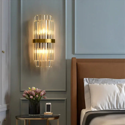 LED Luxury Crystal Wall Lamps For Living Room Hall Foyer Hotel Indoor Home Art Decor Wall Sconces Gold Bedside Lights Wall Light