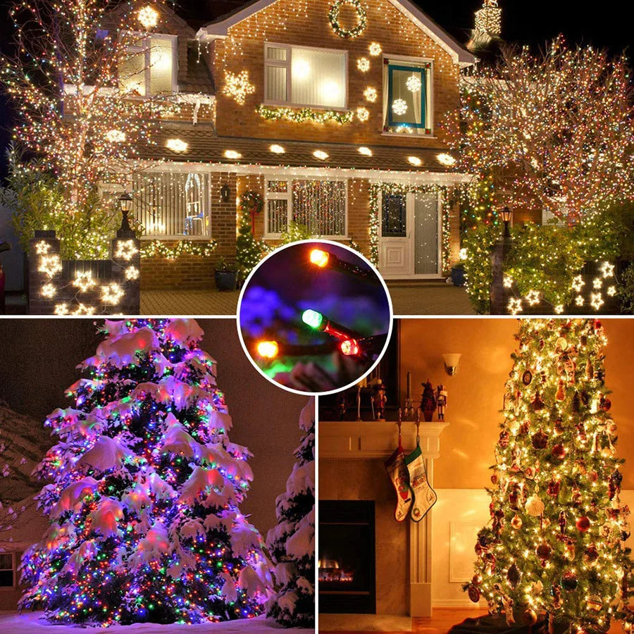 20/30/50M Led Christmas Lights Outdoor Fairy String Lights 8 Modes Holiday Twinkle Garland Light for Garden Party Bedroom Decor