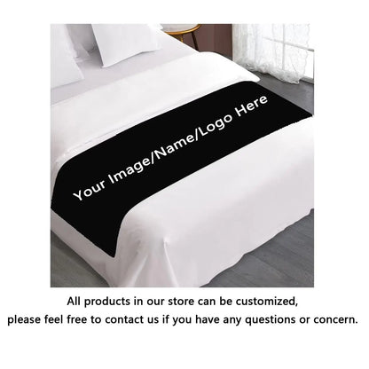 Custom Bed Runners Bedding Protector Slipcover Soft Bed Flag for Foot of Bed Home Decoration for Bedroom Hotel Wedding Room Gift