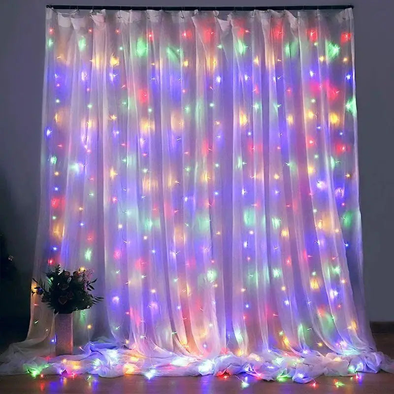 6/4/3M USB Curtain String Lights 8 Modes Bedroom Home Christmas Tree Garland Light Wedding Christmas Holiday Decor Fairy Lights