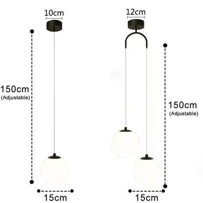 Modern Glass LED Pendant Lights Nordic Living Room Bedroom Fixtures Indoor Lighting Restaurant Bar Home Decor Hanging Lamp