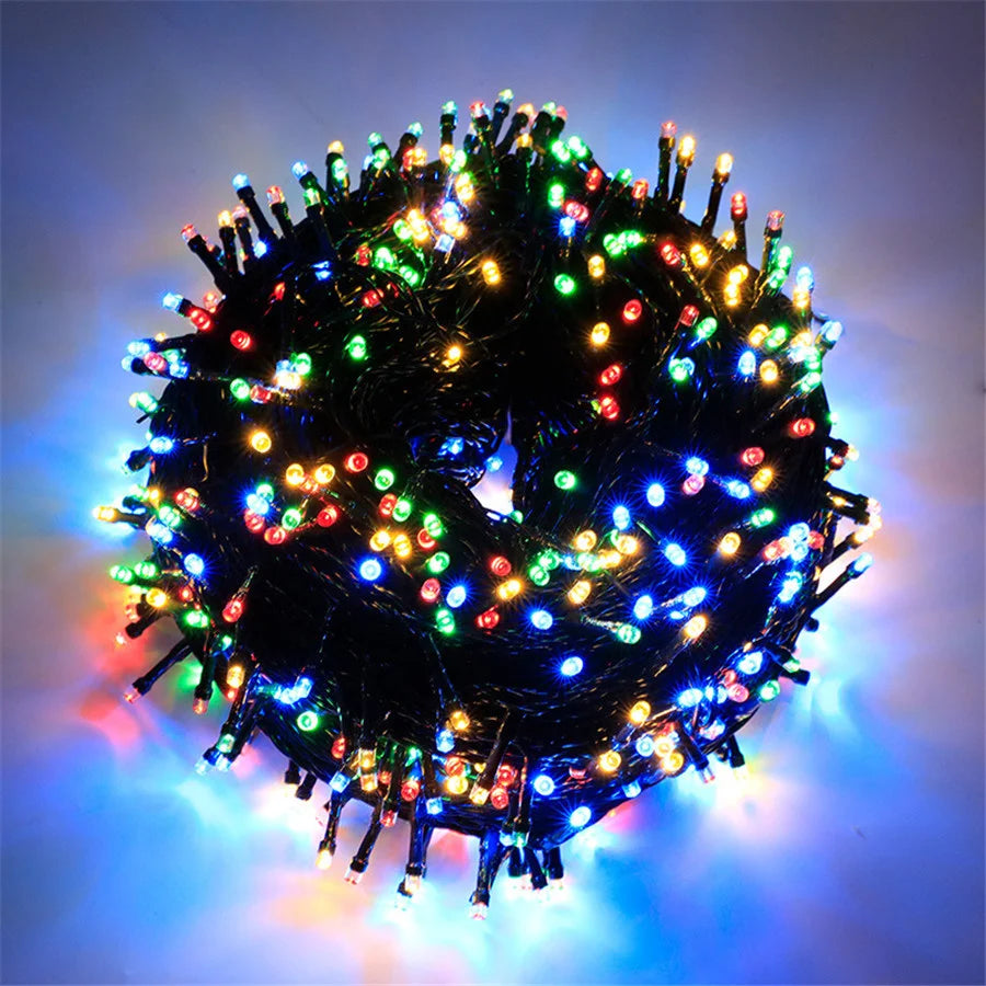 20/30/50M Led Christmas Lights Outdoor Fairy String Lights 8 Modes Holiday Twinkle Garland Light for Garden Party Bedroom Decor