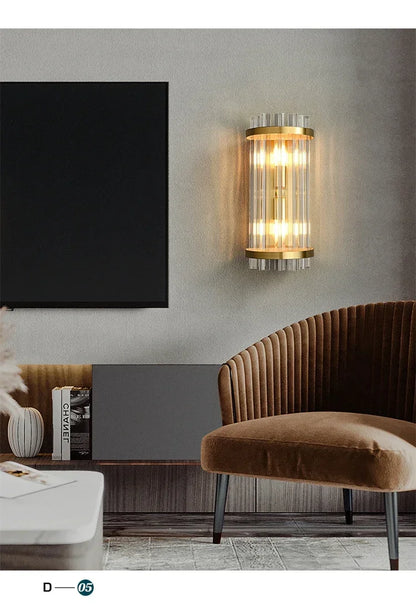 LED Luxury Crystal Wall Lamps For Living Room Hall Foyer Hotel Indoor Home Art Decor Wall Sconces Gold Bedside Lights Wall Light