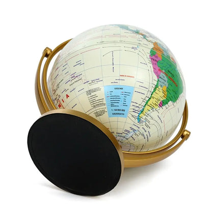 Creative Globe Small Ornament Retro Mini World Universal Ball Durable Water Proof Not Fade Swivel Stand Globe Bookcase Decor