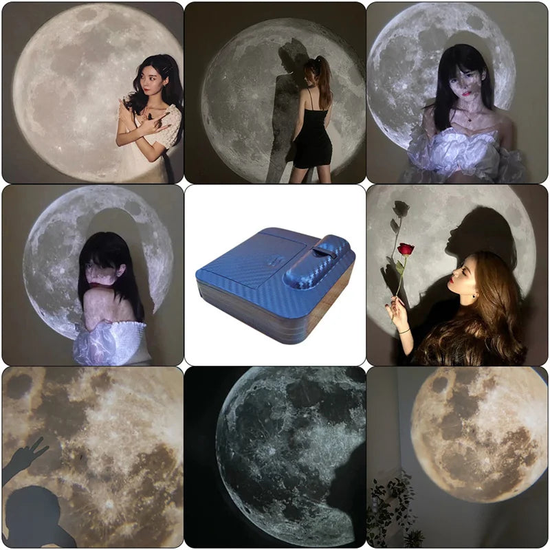 Nigtht Light Projector Cute Bedroom Decor Atmosphere Lamp Backround Wall Decoration Moon Earth Projection Photography Lamps