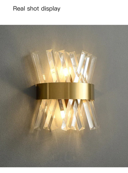 LED Luxury Crystal Wall Lamps For Living Room Hall Foyer Hotel Indoor Home Art Decor Wall Sconces Gold Bedside Lights Wall Light