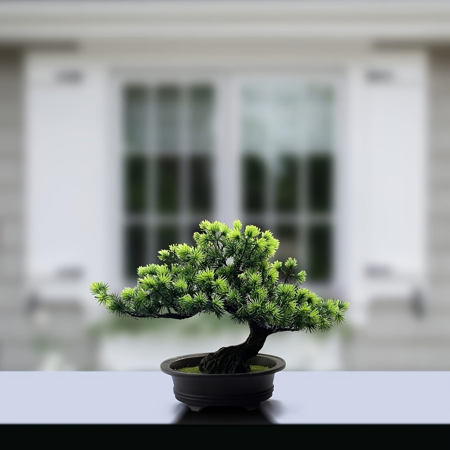 Charming 24.13cm Artificial Pine Bonsai Tree - Perfect For Home & Office Decor, Zen Garden, Bookshelf Accent, And Farmhouse Style